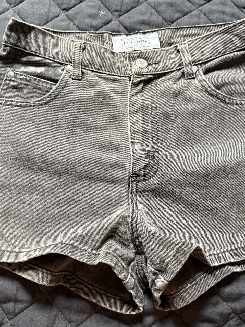 Arizona Jean Company Olive Gray High-Rise Denim Shorts
